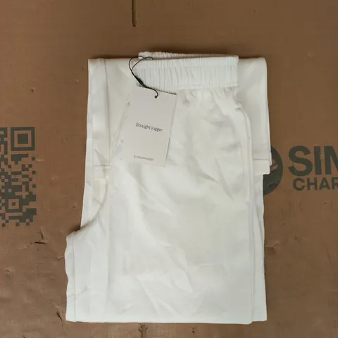 STRADIVARIUS STRAIGHT JOGGERS IN WHITE SIZE SMALL