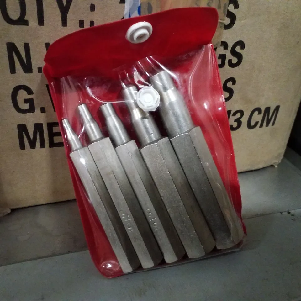 BOX CONTAINING APPROXIMATELY 20 SWAGING PUNCHING SETS OF 5