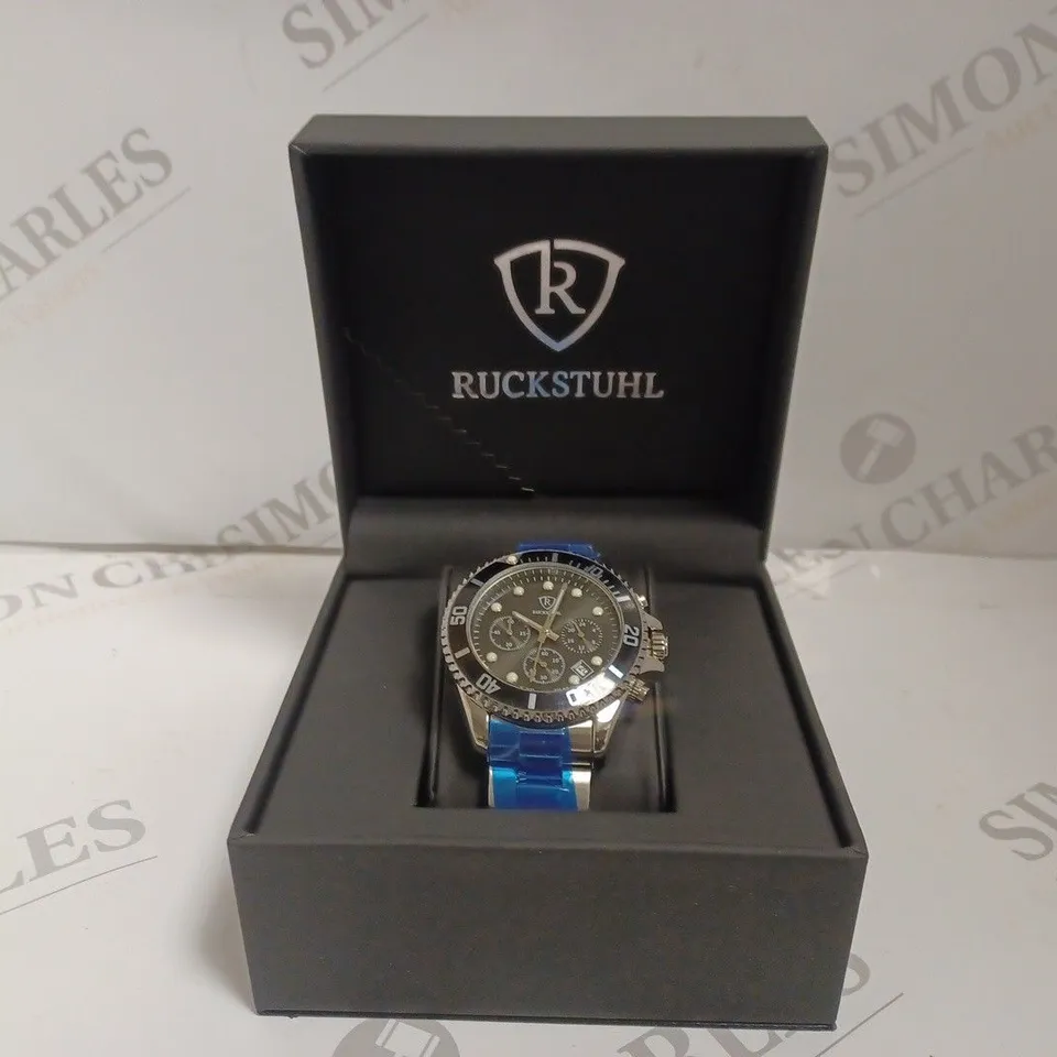 BOXED RUCKSTUHL MENS CHRONOGRAPH 8829 WATCH - STAINLESS STEEL STRAP – 3ATM WATER RESISTANT