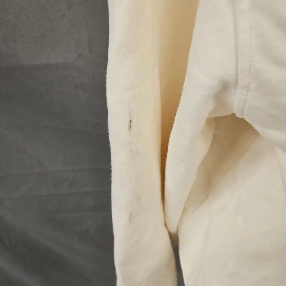 4TH+RECKLESS HOODED ZIP UP JACKET IN CREAM SIZE L