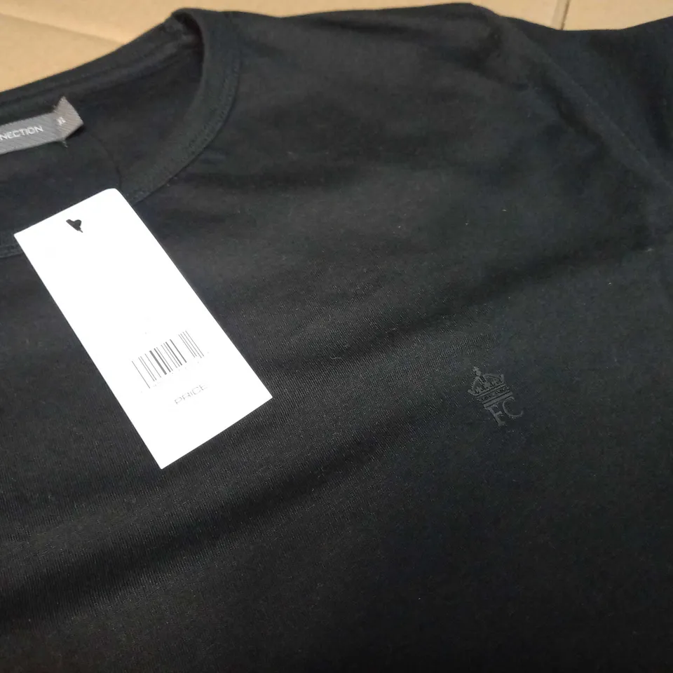 FRENCH CONNECTION BLACK/LOGO TEE - XL