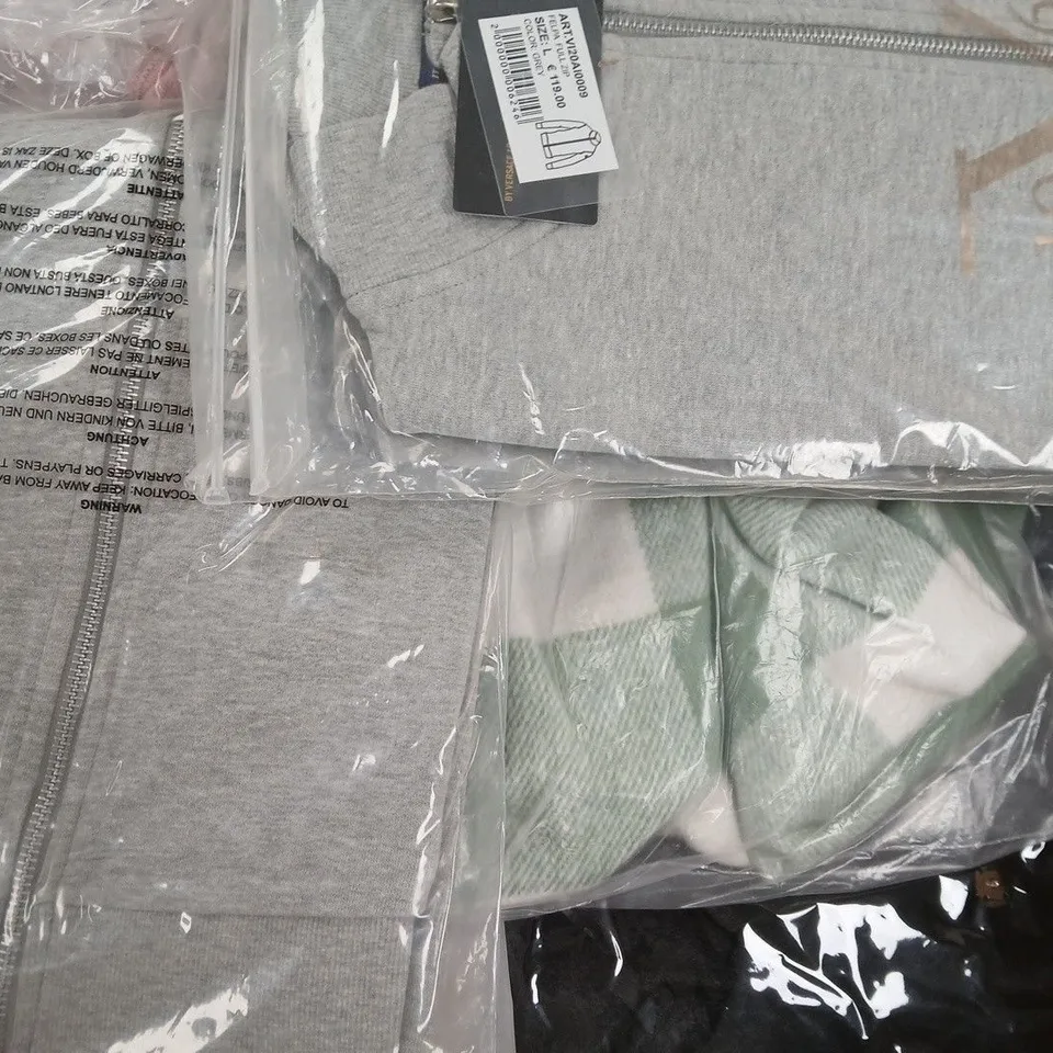 BOX OF APPROXIMATELY 20 ASSORTED CLOTHING ITEMS IN VARIOUS COLOURS, STYLES, AND SIZES - COLLECTION ONLY