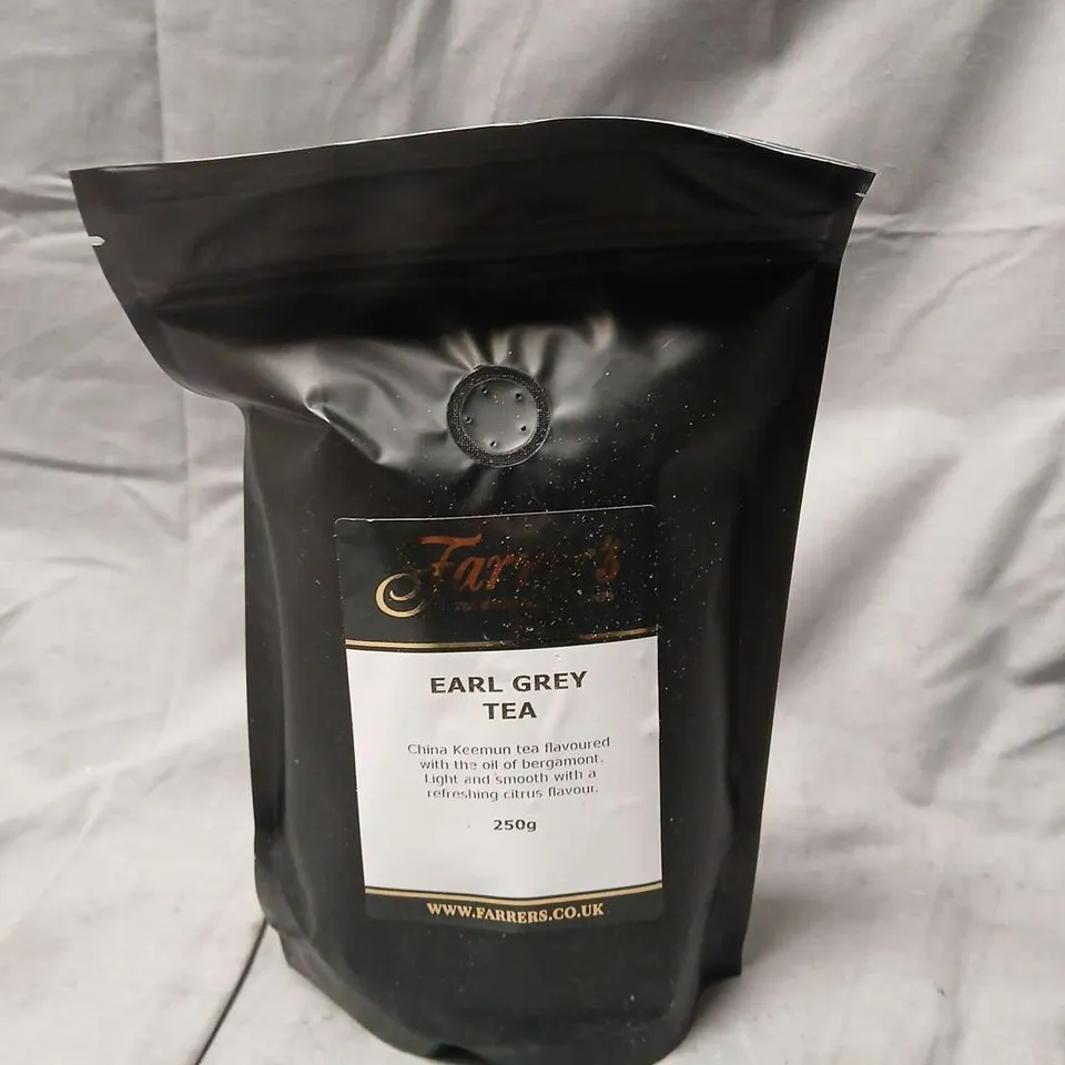 FARRERS TEA AND COFFEE MERCHANTS EARL GREY TEA – 250G IN BLACK FOIL POUCH