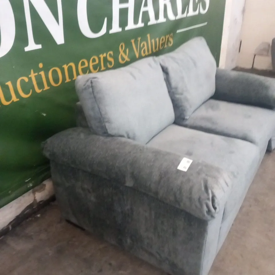 DESIGNER GREY FABRIC TWO SEATER SOFA