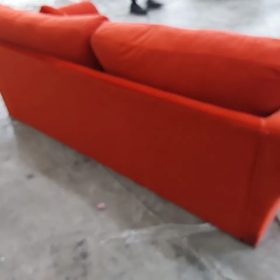 DESIGNER EMMA THREE SEATER SOFA EMMA PLAIN FIRE PLUSH FABRIC 