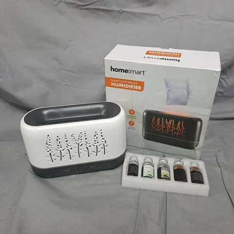 HOMESMART FLAME GLOW AROMA HUMIDIFIER WITH ESSENTIAL OIL BOTTLES