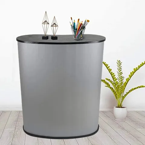 BOXED DNESHA GLASS RECEPTION DESK (1 BOX)