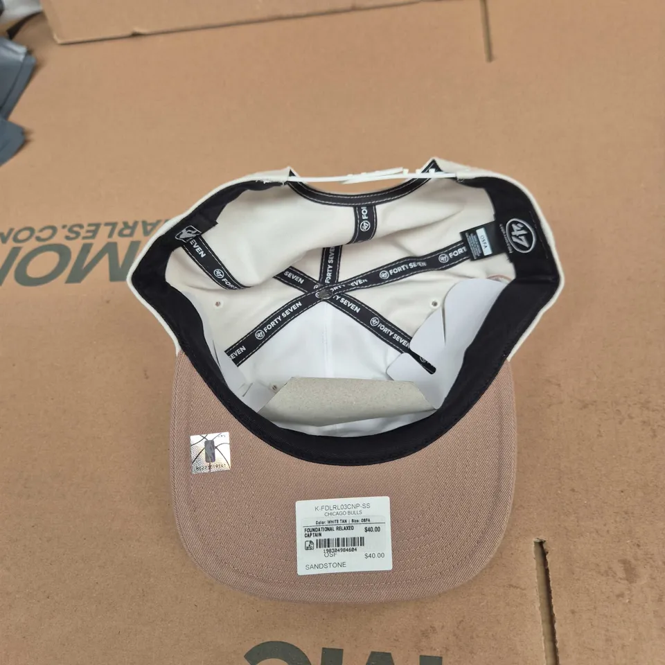 FORTY SEVEN CAPTAIN SNAPBACK CAP – WHITE CROWN, SANDSTONE BRIM (47 BRAND)