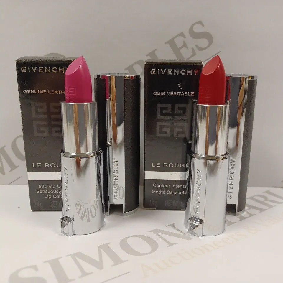 LOT OF 2 GIVENCHY LE ROUGE INTENSE COLOR LIPSTICKS - #209 ROSE PERFECTO & #306 CARMIN ESCARPIN