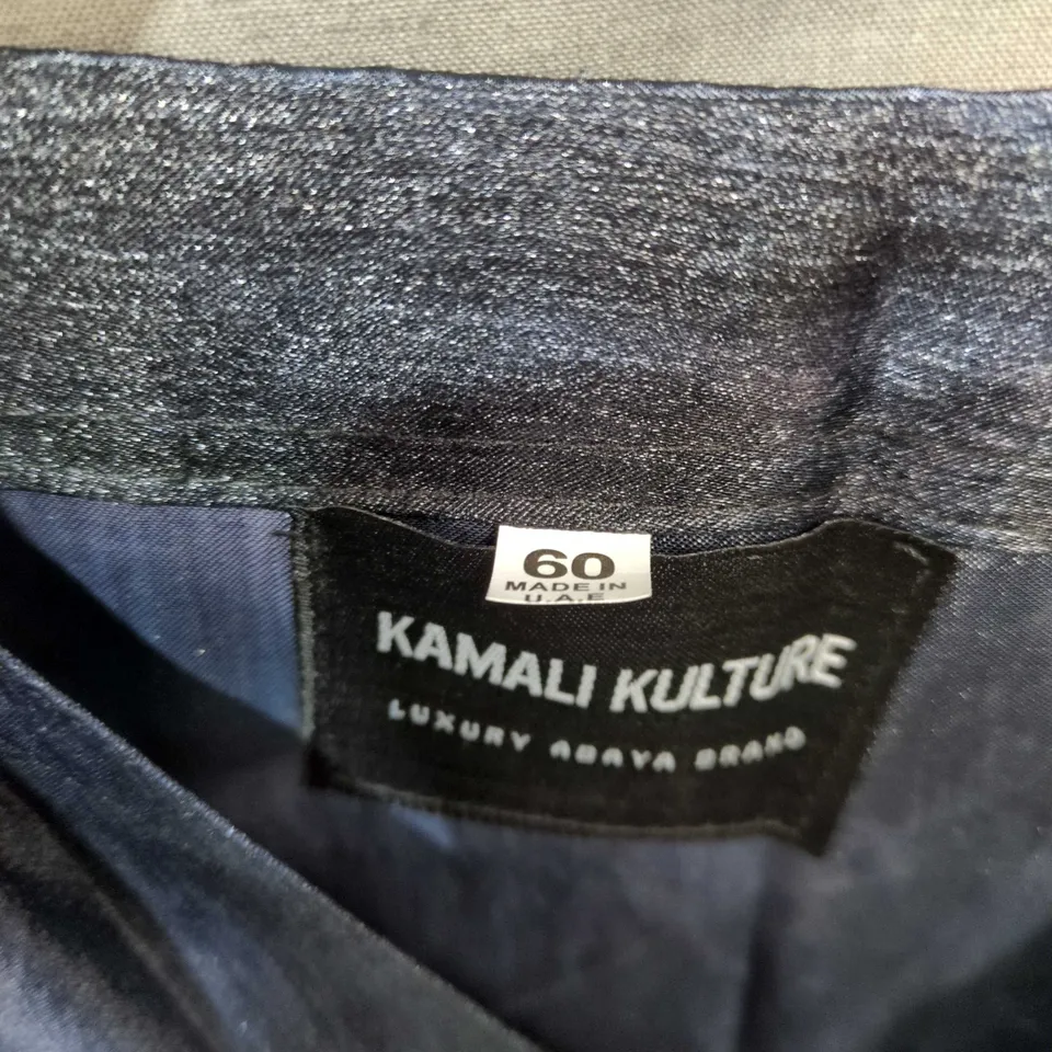 KAMALI KULTURE LUXURY ABAYA MAXI DRESS – NAVY SATIN-EFFECT, EU 60 UK SIZE NOT CONFIRMED