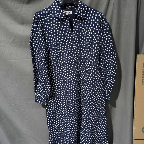 BODEN NAVY POLKA DOT DRESS – UK 14