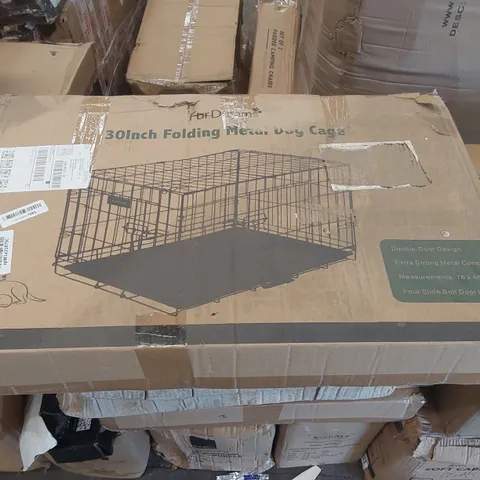 BOXED FURDREAMS 30" FOLDING METAL DOG CAGE