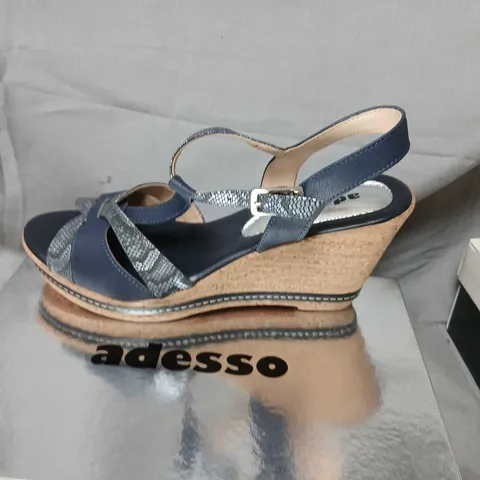 ADESSO ALICIA-A4232 NAVY STRAPPY WEDGE SANDALS - UK 8 (EU 41)