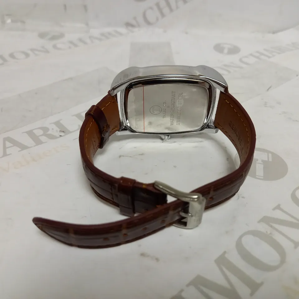 TALIS CO BROWN CROC LEATHER STRAP WRISTWATCH RRP £550