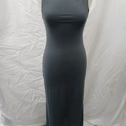 PULL&BEAR SQUARE NECK MAXY DRESS, GREY - SIZE M