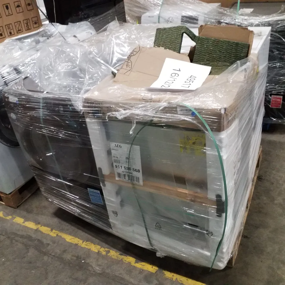 PALLET OF APPROXIMATELY 4 UNPROCESSED RAW RETURN WHITE GOODS TO INCLUDE;