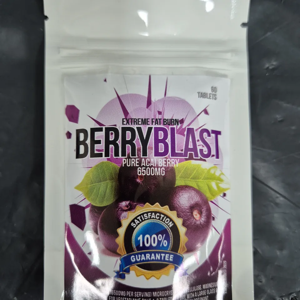 BOX OF APPROXIMATELY 65 PACKS OF CUTS-N-GAINS TABLETS - EXTREME FAT BURN BERRY BLAST (60 TABLETS PER PACK)