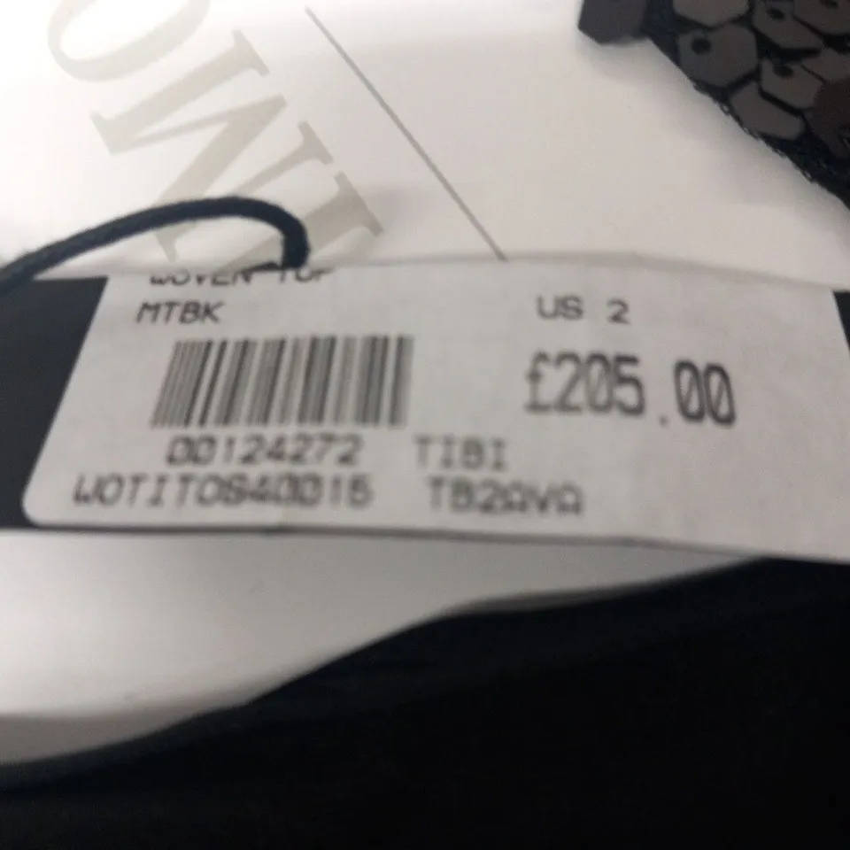 TIBI SEQUIN WOVEN TOP SIZE US 2