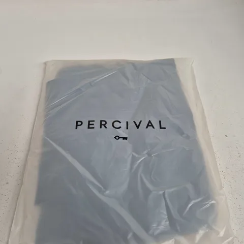 PERCIVAL PLEATED TAILORED LINEN TROUSERS – NAVY, SIZE 30R