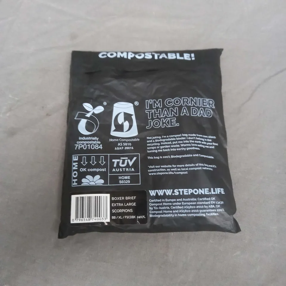 SEALED STEPONE BOXER BREIF EXTRA LARGE SCORPIONS 