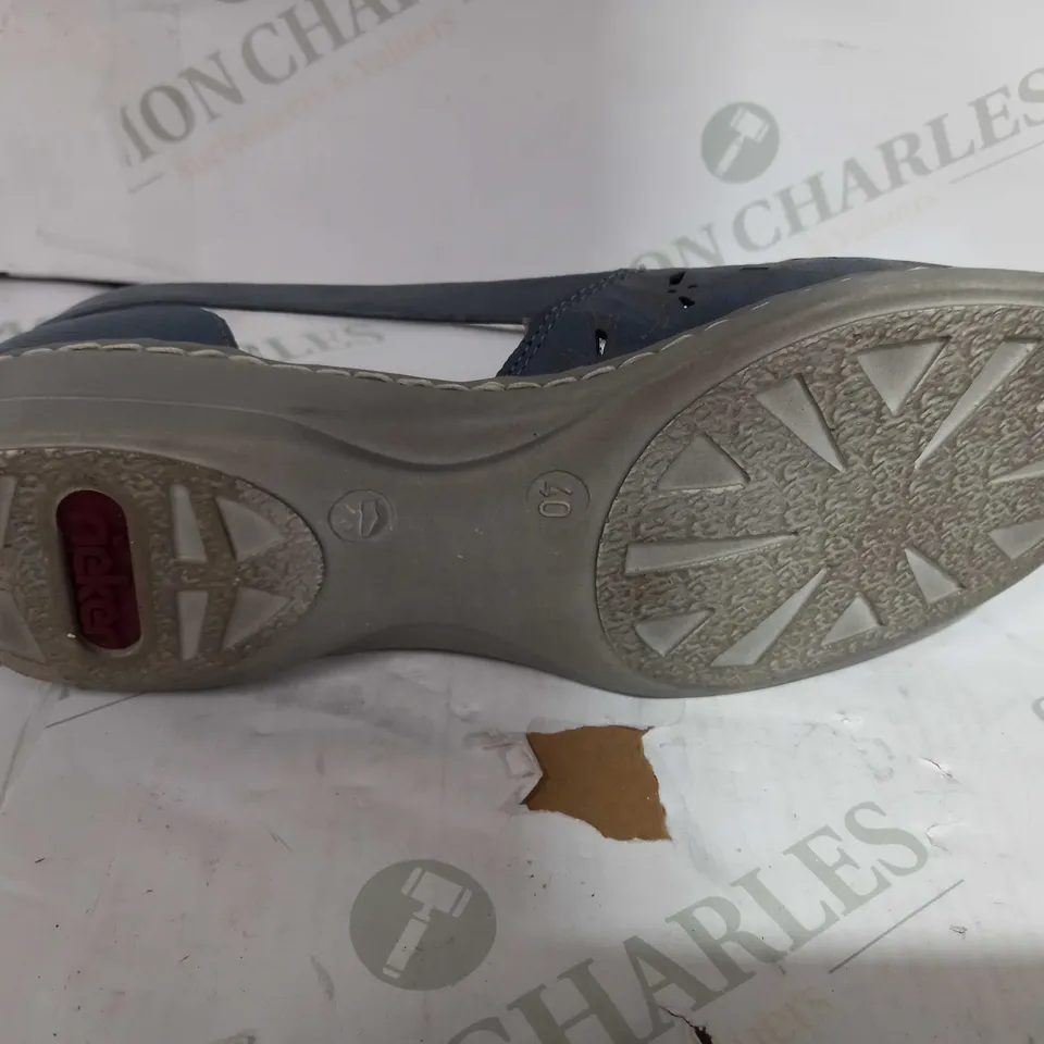 RIEKER PERFORATED SHOE IN BLUE SIZE 6.5 