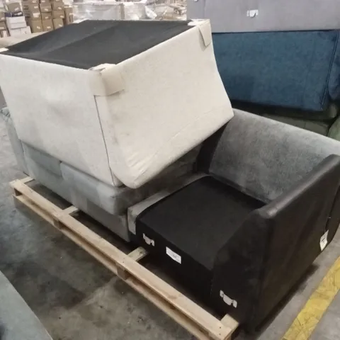 PALLET OF ASSORTED INCOMPLETE DESIGNER SOFA PARTS AND PIECES