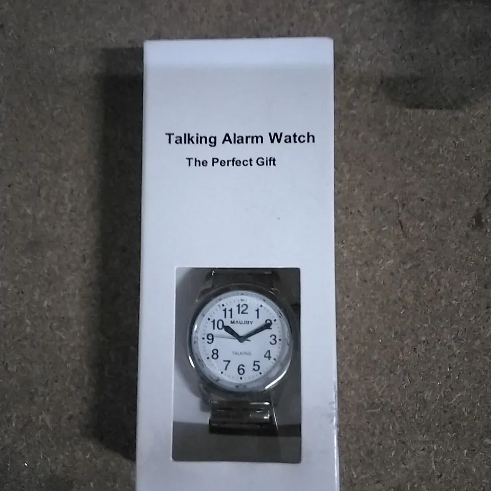 BOXED TALKING ALARM WATCH FOR PAIRED SIGHT OR HEARING 