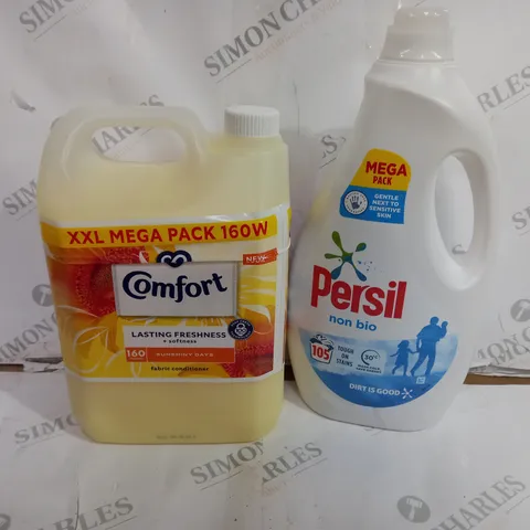 BOX OF APPROX 3 ASSORTED LIQUIDS TO INCLUDE - COMFORT LASTING FRESHNESS - PERSIL NON BIO
