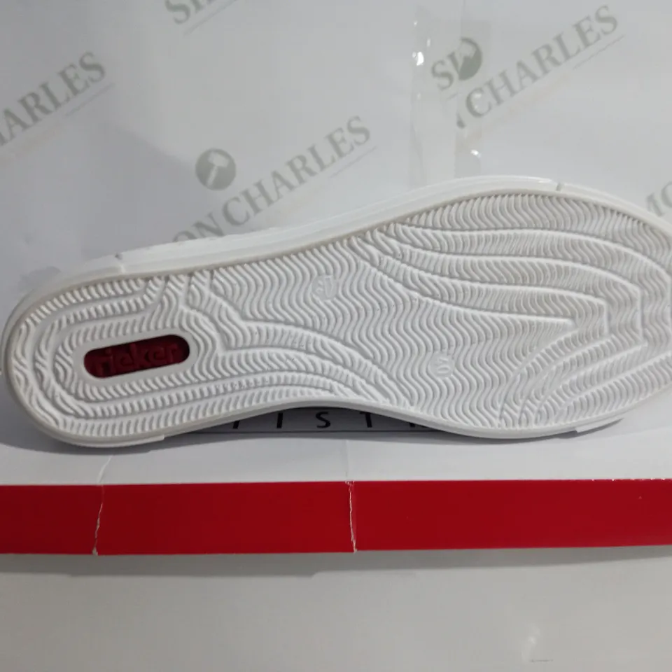 BOXED RIEKER ANTISTRESS WHITE RAINBOW TRAINERS - SIZE 6 1/2