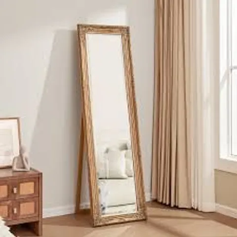 BOXED HANAN SOLID WOOD FLAT FLOOR MIRROR (1 BOX)