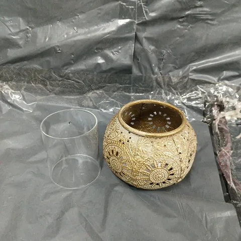 6X DECORATIVE GOLD POT CANDLE HOLDERS 