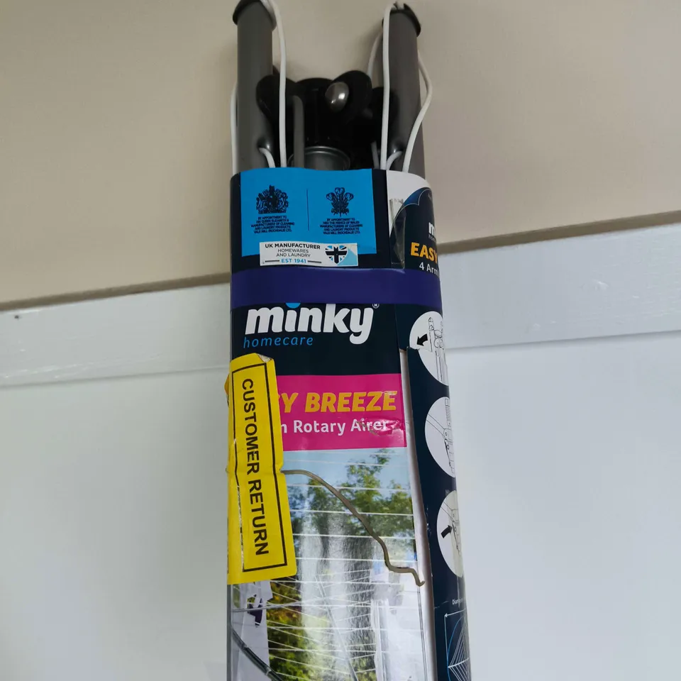 MINKY EASY BREEZE ROTARY AIRER – 4 ARM, 45M LINE, GARDEN CLOTHES DRYER