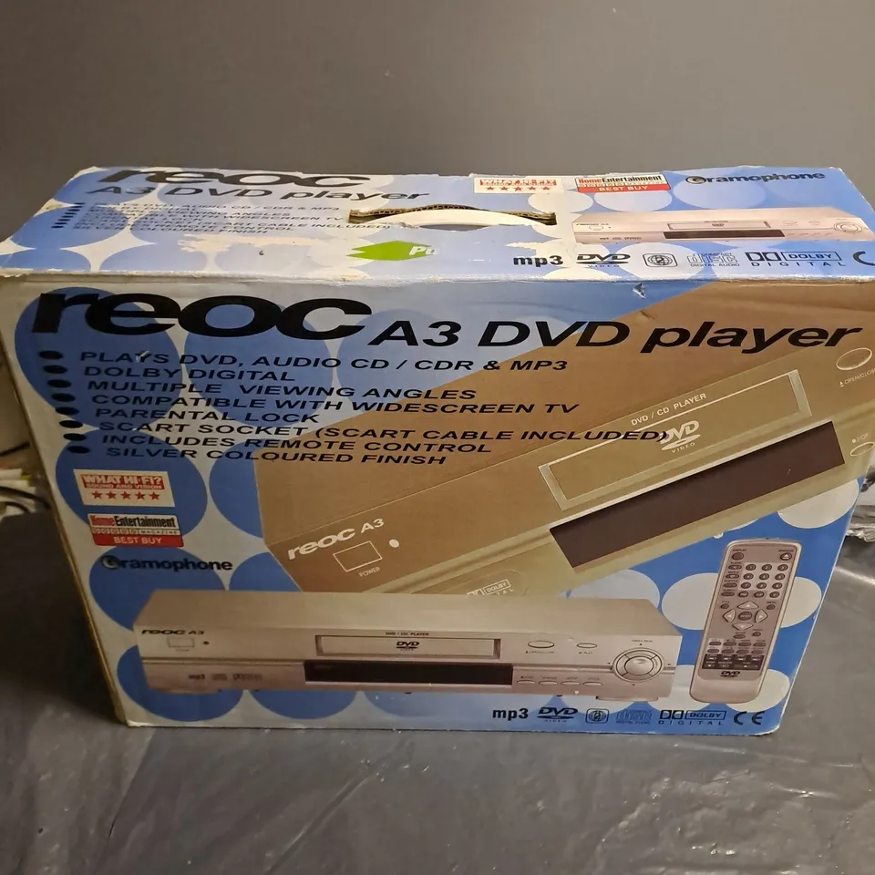 BOXED RECOC A3 DVD PLAYER