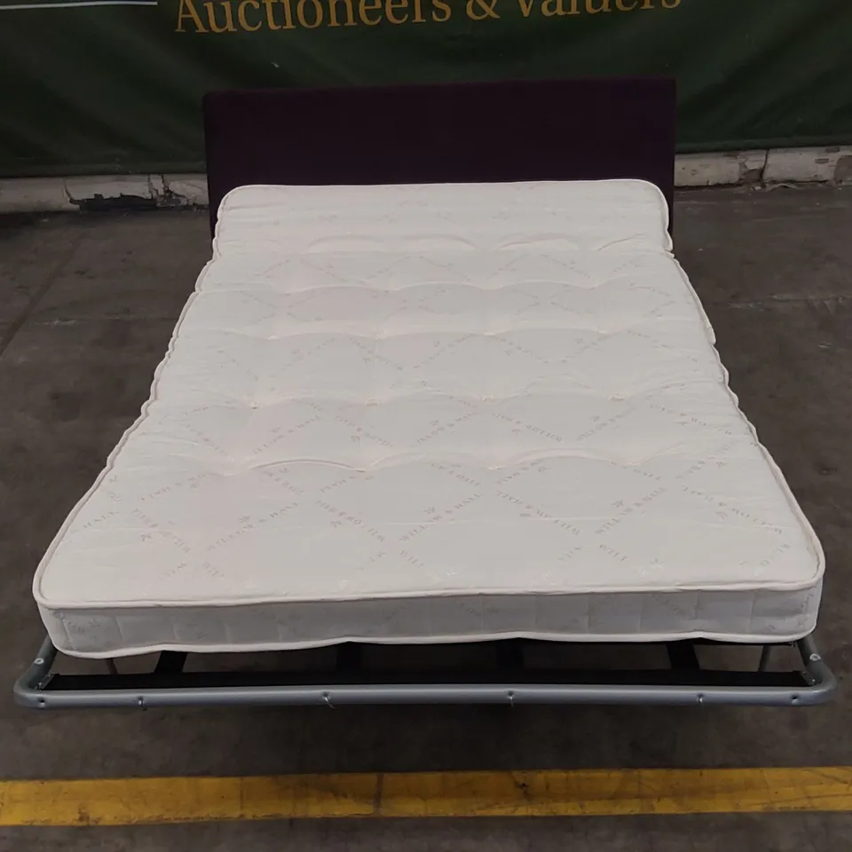 QUALITY DESIGNER PURPLE VELVET SOFA BED