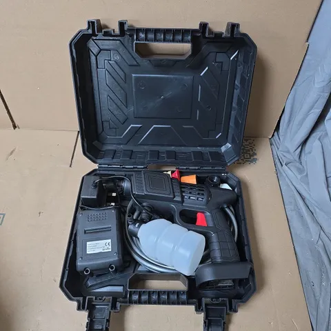 CORDLESS CAR POWER WASH WITH CHARGER IN PLASTIC CARRY CASE