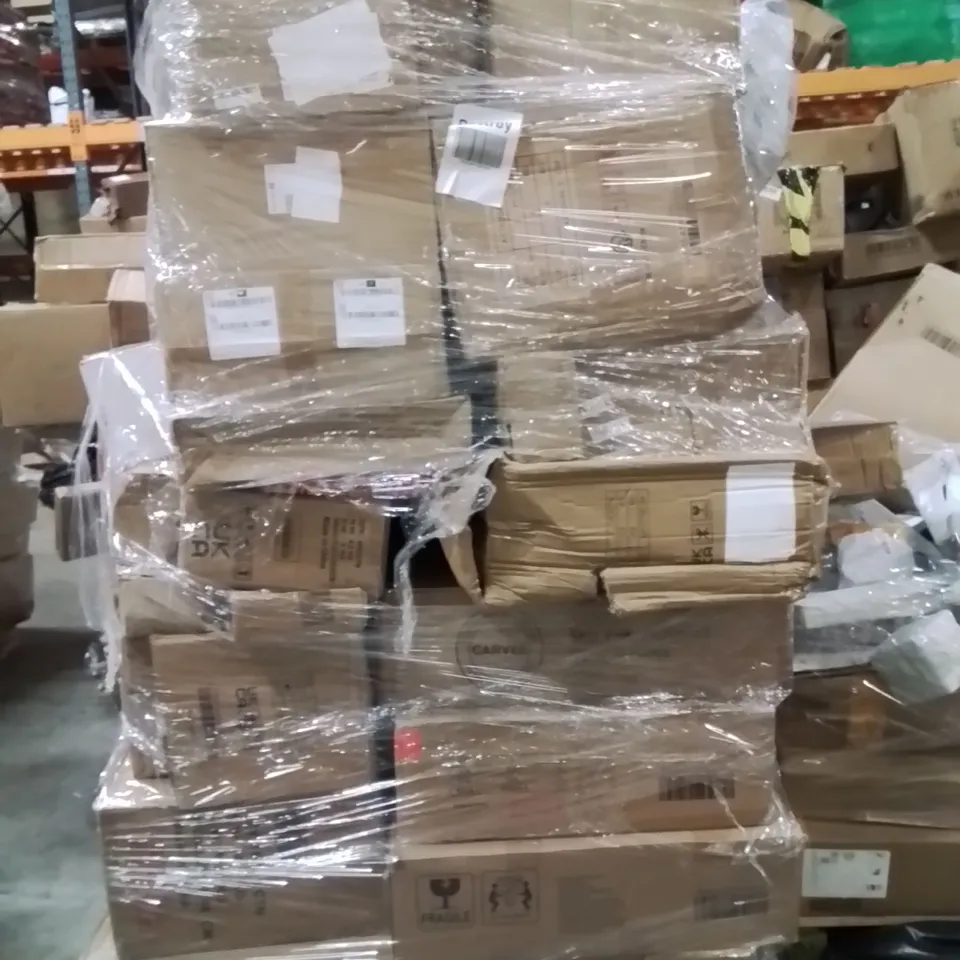 PALLET OF ASSORTED HOUSEHOLD GOODS AND PRODUCTS TO INCLUDE;STEAMER,ALARM CLOCK,HEATED MASSAGER 