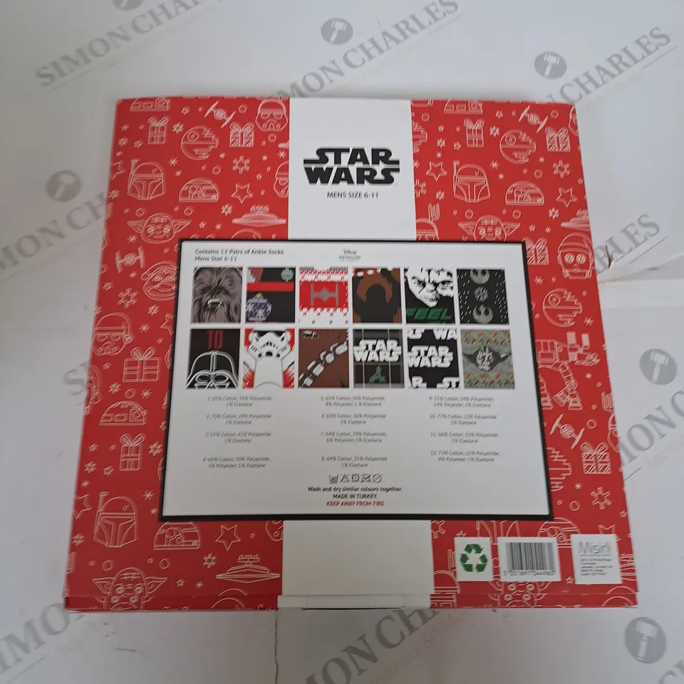 STAR WARS 12 PAIRS OF ANKLE SOCKS - SIZE 6-11