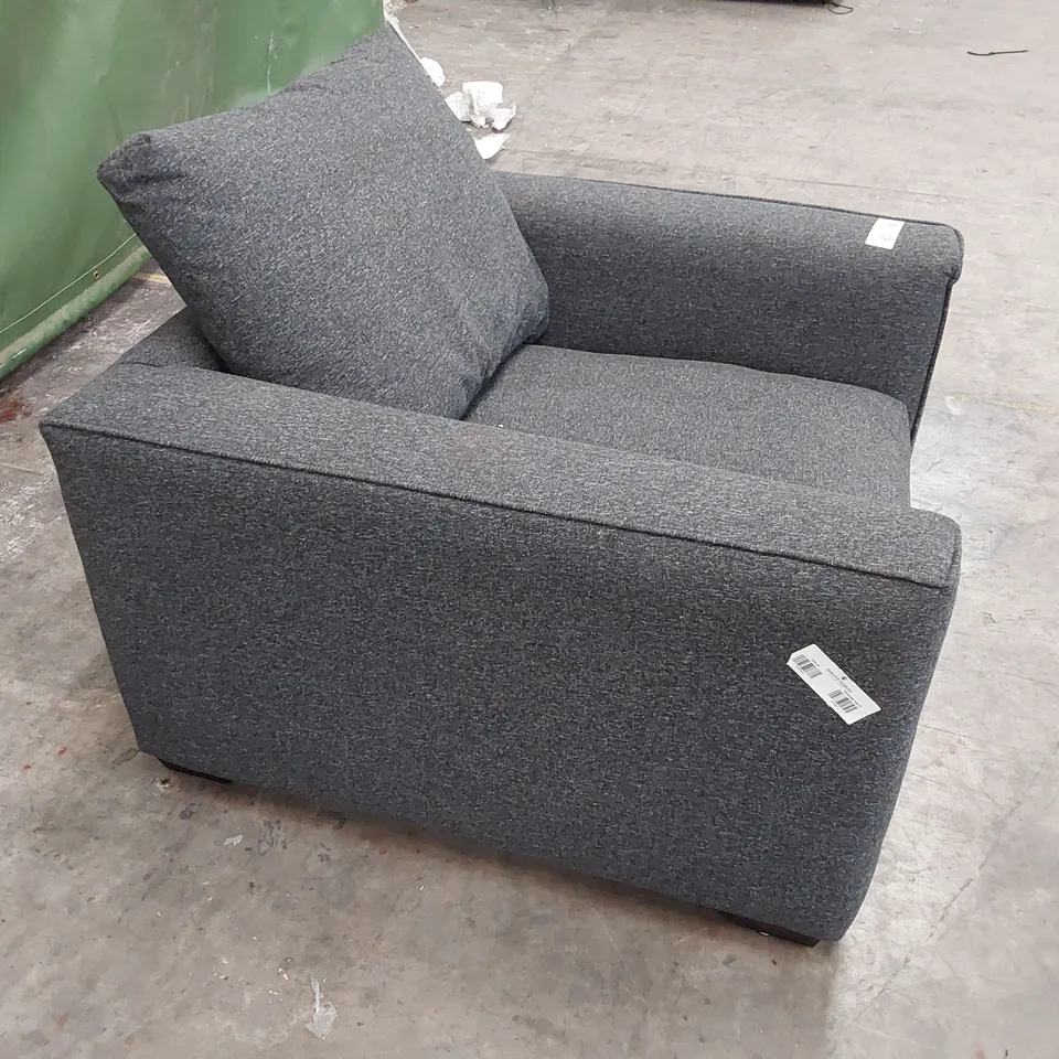 QUALITY DESIGNER EASY CHAIR CHARCOAL FABRIC