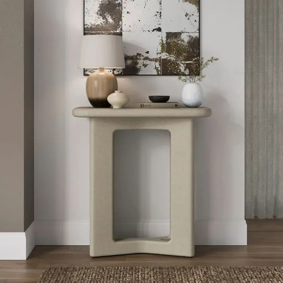 BOXED RUE CONSOLE TABLE, CONCRETE (1 BOX)