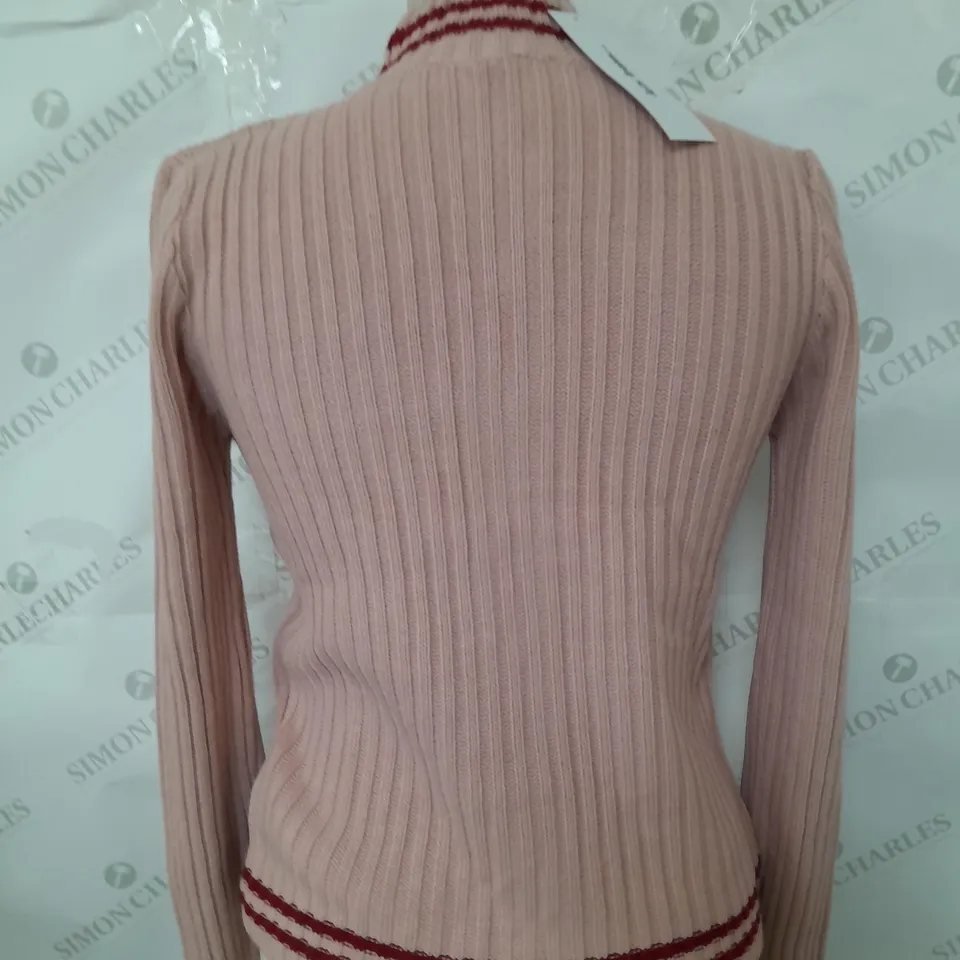 LETS FRANS PINK & RED CARDIGAN - SIZE MEDIUM