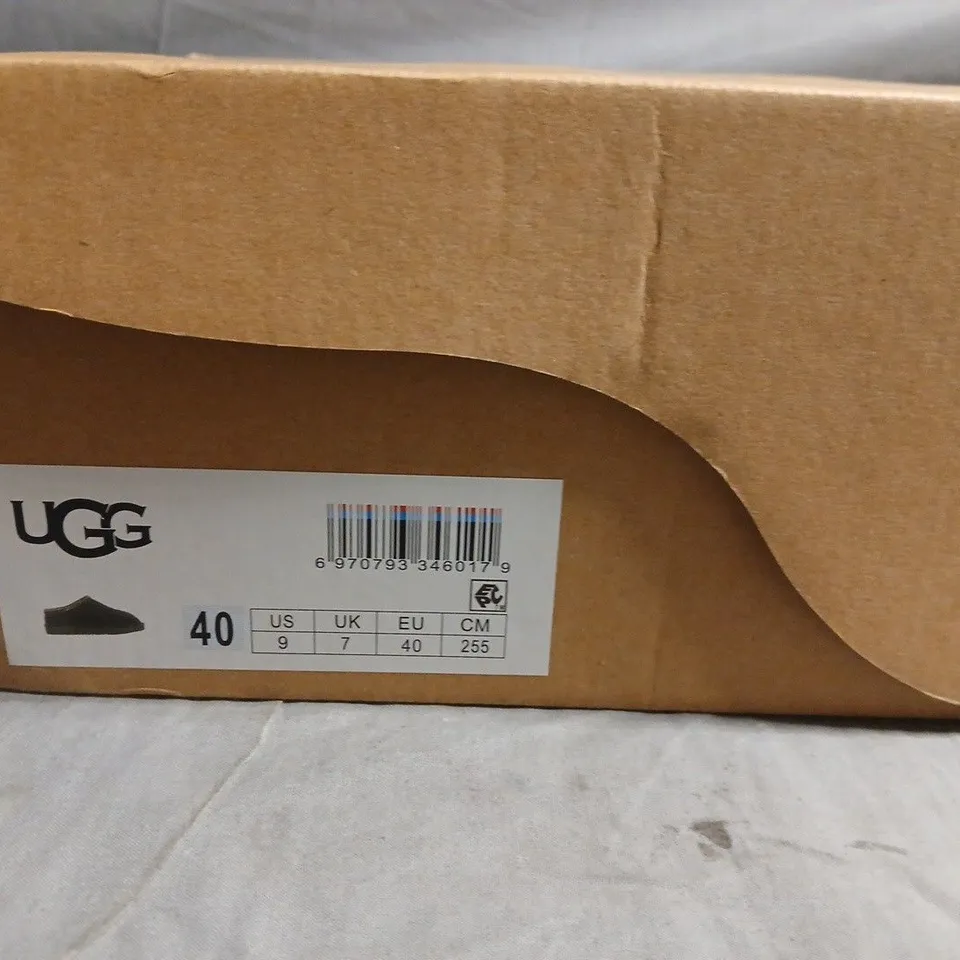 UGG BLACK SLIPPER BOOTS WITH FUR TRIM – UK 7 (EU 40)