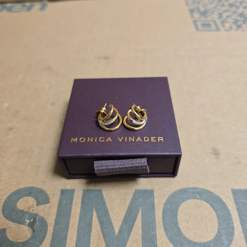 MONICA VINADER TWO-TONE PAVÉ HOOP EARRINGS 