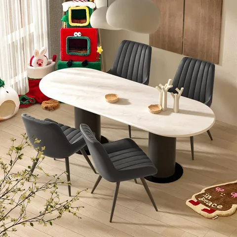 BOXED FABRIC DINING CHAIRS (SET OF 4) - BLACK (1 BOX)