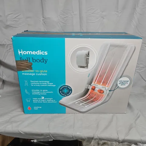 HOMEDICS FULL BODY MASSAGE CUSHION – GREY (SHOULDER-TO-GLUTE) – BOXED