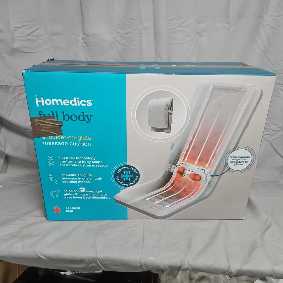 HOMEDICS FULL BODY MASSAGE CUSHION – GREY (SHOULDER-TO-GLUTE) – BOXED