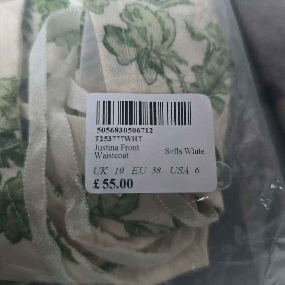 NOBODYS CHILD UK 10 JUSTINA FRONT WAISTCOAT – SOFT WHITE