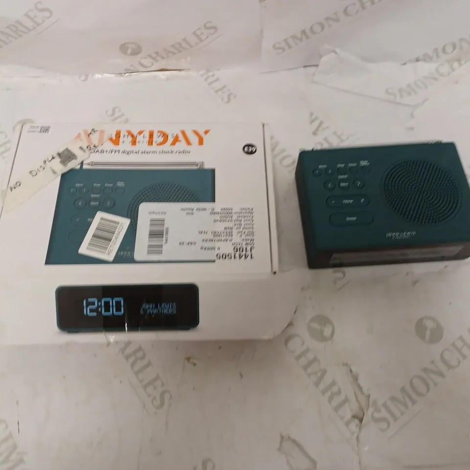 JOHN LEWIS ALARM CLOCK RADIO - GREEN 