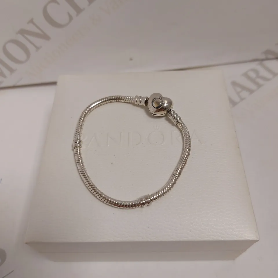 BOXED PANDORA SILVER CHARM BRACELET