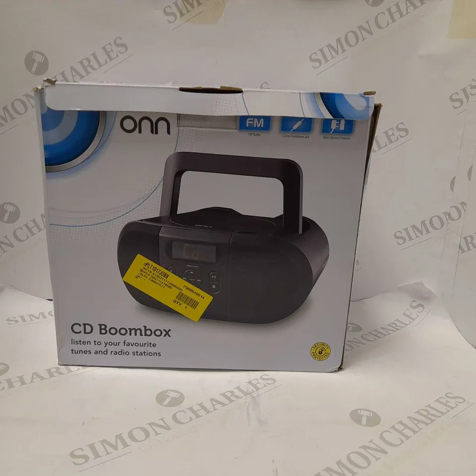 ONN CD BOOMBOX WITH FM RADIO