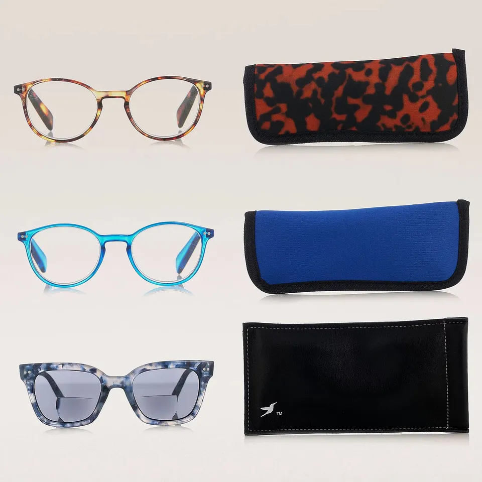 HUMMINGBIRD BIFOCAL SUNGLASSES & 2 BLUE LIGHT READER SET WITH CHAIN - BLUE SET - 2.5